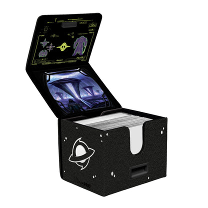 A black Magic: The Gathering deck box featuring the Void Altar ALCOVE design. Brand: Ultra PRO, Item: Edge of Eternities Susur Secundi, Void Altar ALCOVE® Edge DECK BOX® for Magic: The Gathering.