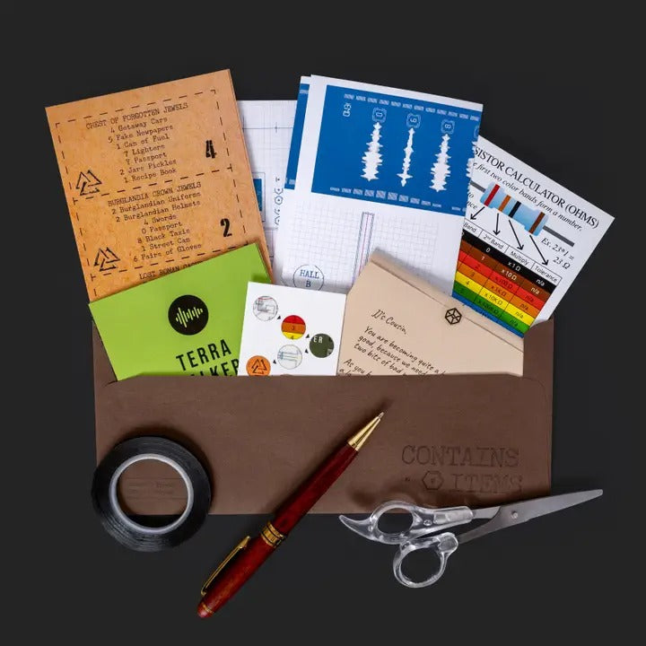 A sealed Family Secrets Series: Episode 7 - Buried escape room mail kit.