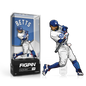 A blue and white FiGPiN collectible of Mookie Betts batting. Brand: FiGPiN, Item: MLB Mookie Betts