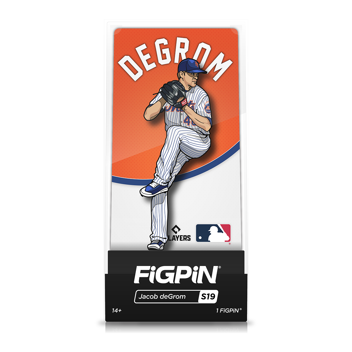 A FiGPiN MLB Jacob deGrom collectible figure.