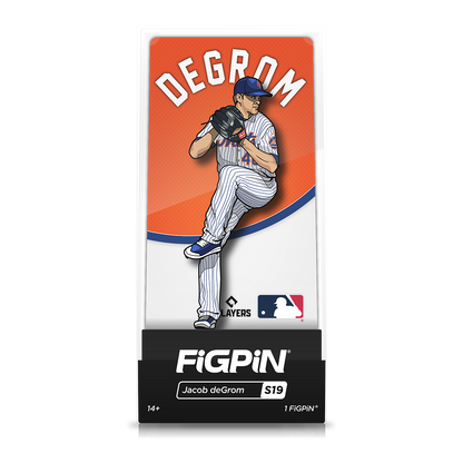 A FiGPiN MLB Jacob deGrom collectible figure.