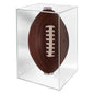 A clear acrylic football display case with UV protection. Brand: Ultra PRO, Item: Football Clear Display with UV Block.