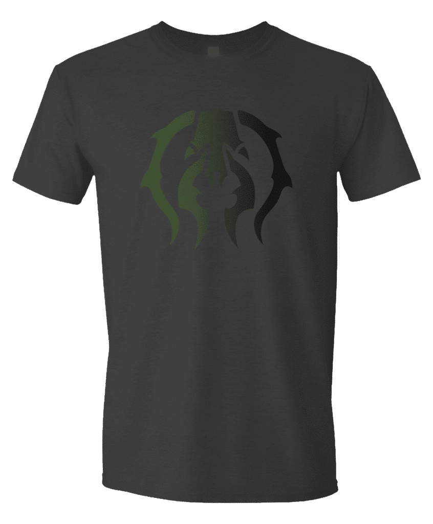 A dark grey Guild Symbol Golgari Unisex T-shirt. Brand: MTG PRO Shop, Item: Guild Symbol Golgari Unisex T-shirt for Magic: The Gathering