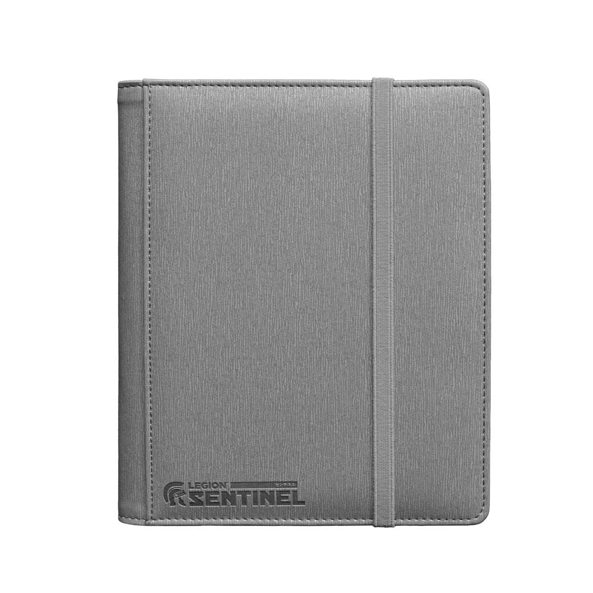A Grey 4-Pocket Premium Binder. Brand: Legion Supplies, Item: Sentinel.