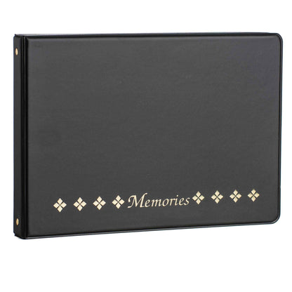 A Black "Memories" Photo Album. Brand: Ultra PRO, Item: 4-Ring Horizontal Black "Memories" Photo Album