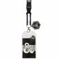 A black and white Dungeons & Dragons lanyard with a D20 charm and ID holder. Brand: MTG PRO Shop, Item: Dungeons & Dragons Black and White Lanyard.