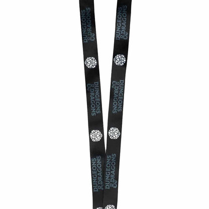 A black and white Dungeons & Dragons lanyard. Brand: Dungeons & Dragons, Item: Dungeons & Dragons Black and White Lanyard.