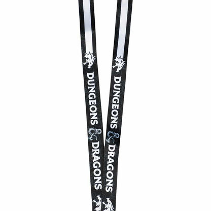 A black and white Dungeons & Dragons lanyard. Brand: Dungeons & Dragons, Item: Dungeons & Dragons Black and White Lanyard.