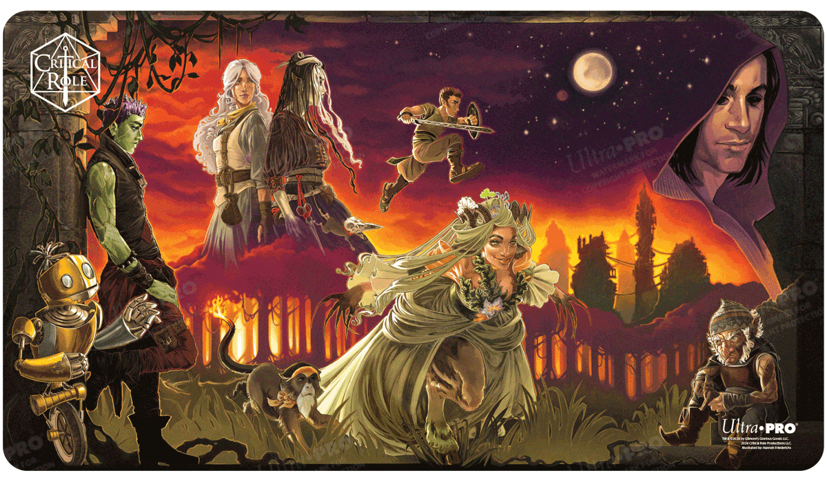 A Pulp Poster Playmat for Critical Role. Brand: Ultra PRO, Item: Critical Role PoD Stitched Edge Playmat - Pulp Poster.