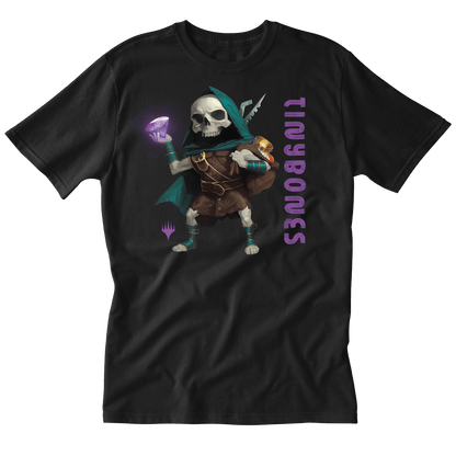 A Black T-Shirt. Brand: MTG PRO Shop, Item: Foundations Tinybones Printed Graphic Tee in Black for Magic: The Gathering