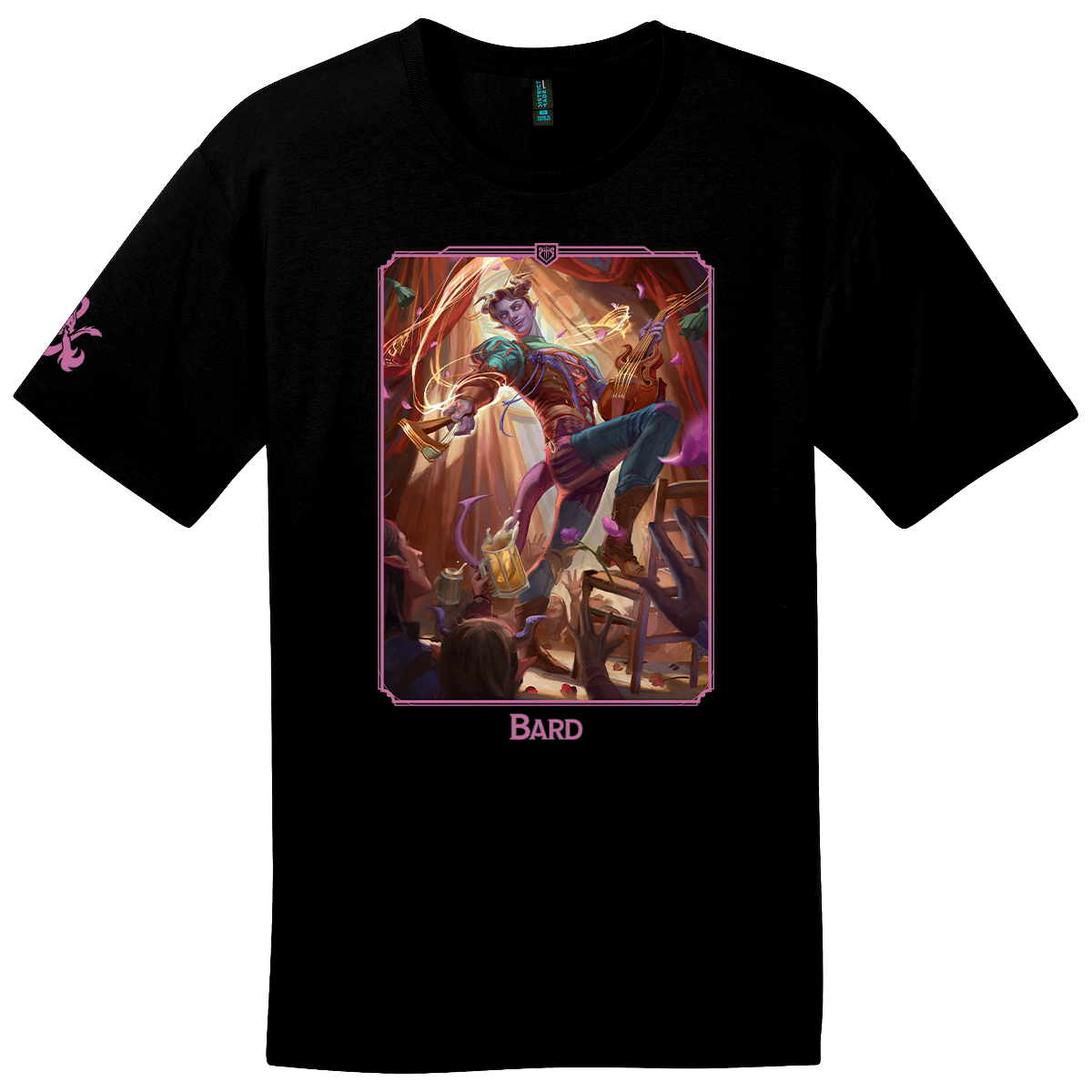 A black Dungeons & Dragons Bard Class T-shirt for men. Brand: Ultra PRO, Item: Dungeons & Dragons Bard Class T-shirt.