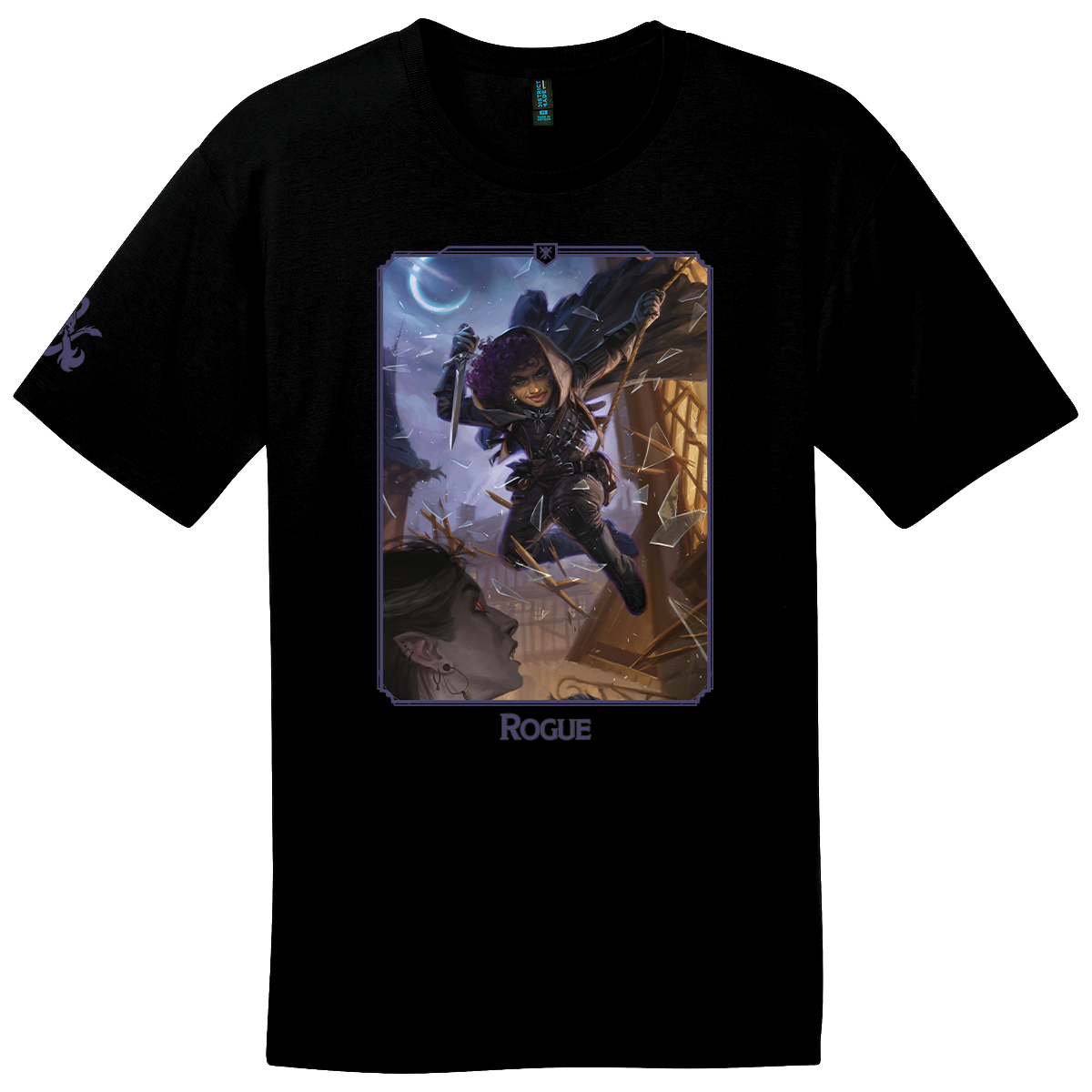 A Black Dungeons & Dragons Rogue Class T-shirt. Brand: Ultra PRO, Item: Dungeons & Dragons Rogue Class T-shirt