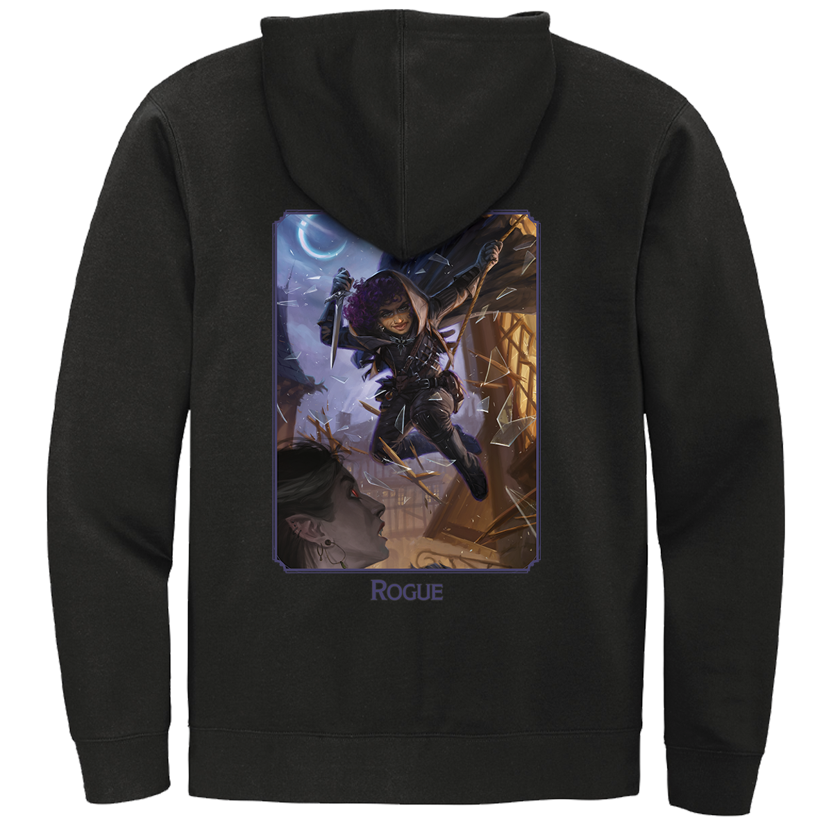 A Black Dungeons & Dragons Rogue Class Hoodie. Brand: Ultra PRO, Item: Dungeons & Dragons Rogue Class Hoodie