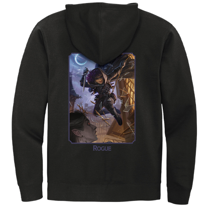 A Black Dungeons & Dragons Rogue Class Hoodie. Brand: Ultra PRO, Item: Dungeons & Dragons Rogue Class Hoodie