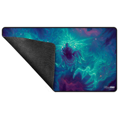 A cosmic nebula-themed playmat with a black stitched edge. Brand: Ultra-Pro, Item: Edge of Eternities Playmat.