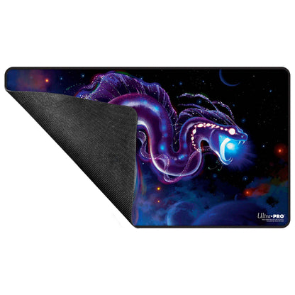 A black stitched playmat featuring the Starwinder artwork by Devin Elle Kurtz for Magic: The Gathering.