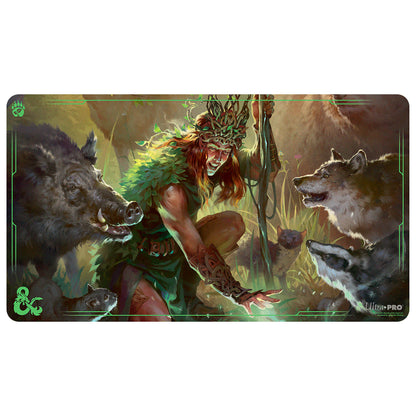 A Dungeons & Dragons Druid Class Playmat by Ultra PRO, featuring a druid surrounded by forest animals.