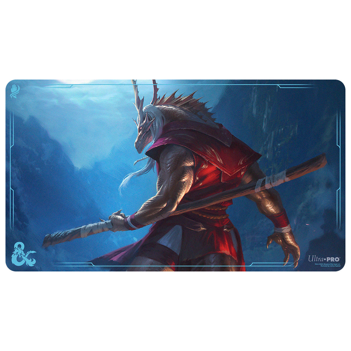 A blue and red Dungeons & Dragons Monk Class Playmat. Brand: Ultra PRO, Item: Dungeons & Dragons Monk Class Playmat