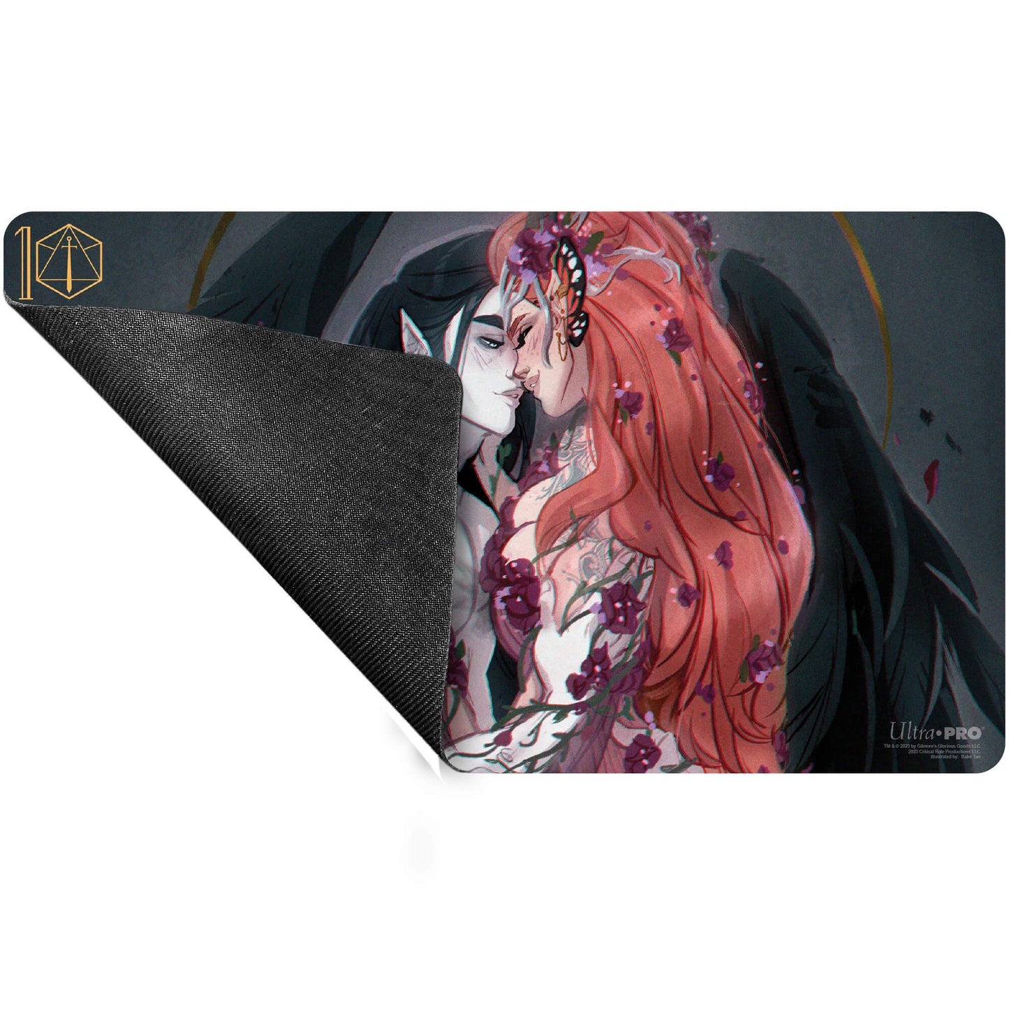A Critical Role Pinups Vax and Keyleth Playmat featuring two characters embracing. Brand: Ultra PRO, Item: Critical Role Pinups - Vax and Keyleth Playmat.