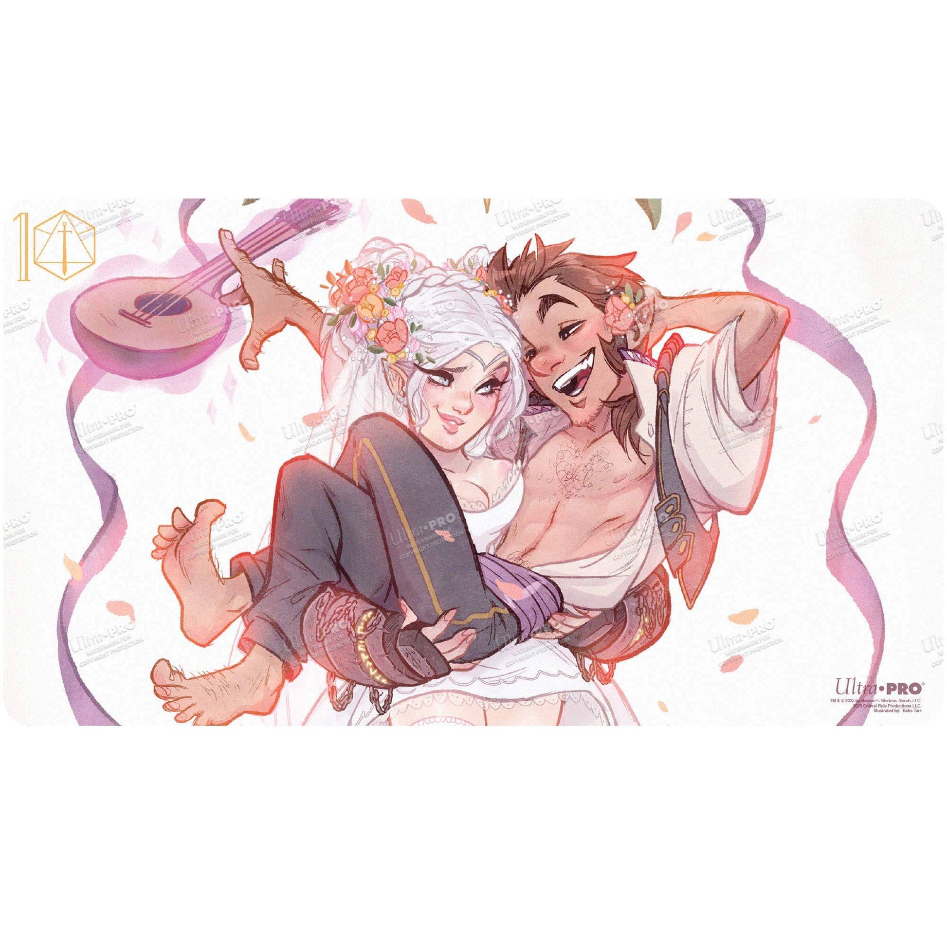 A colorful illustration of Pike and Scanlan from Critical Role on an Ultra PRO playmat. Brand: Ultra PRO, Item: Critical Role Pinups - Pike and Scanlan Playmat.