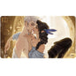 A romantic illustration of Percy and Vex from Critical Role on an Ultra PRO playmat.
