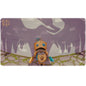 A purple and grey Critical Role FCG Stitched Playmat by Ultra PRO. Features a sad robot character in a cave.
