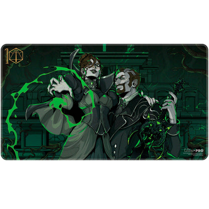 A green and black Critical Role Baddies - Briarwoods Stitched Playmat. Brand: Ultra PRO, Item: Critical Role Baddies - Briarwoods Stitched Playmat for Tabletop Gaming