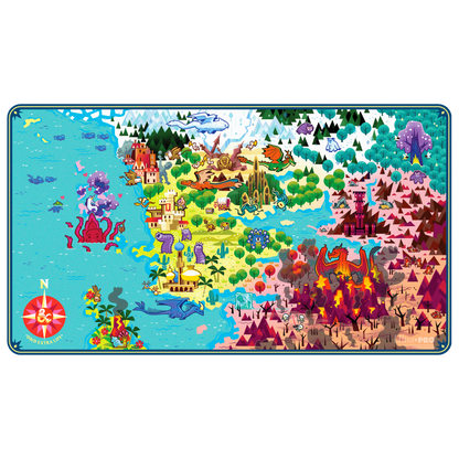 A colorful fantasy map playmat for Dungeons & Dragons Extra Life 2025. Brand: Ultra PRO, Item: Extra Life 2025 Playmat for Dungeons & Dragons.