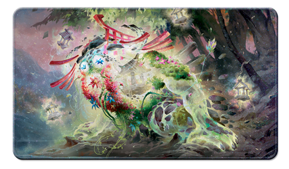 A vibrant, mystical playmat featuring the Go-Shintai from Magic: The Gathering. Brand: Ultra PRO, Item: Commander Series #2: Allied - Go-Shintai HOLOFOIL® Standard Gaming Playmat.