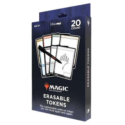 A dark blue box of Ultra PRO Magic: The Gathering Erasable Tokens.