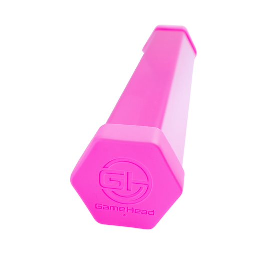 Pink hexagonal object with 'GameHead' branding on a white background