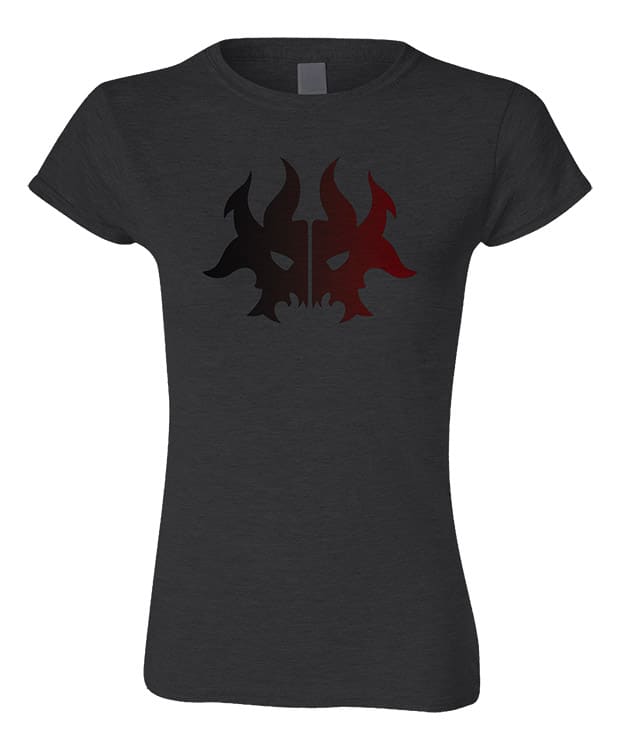 A black Guild Symbol Rakdos T-shirt. Brand: MTG PRO Shop, Item: Guild Symbol Women's Rakdos T-shirt for Magic: The Gathering