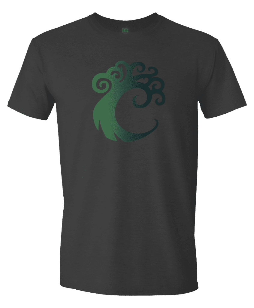 A dark gray Guild Symbol Simic Unisex T-shirt. Brand: MTG PRO Shop, Item: Guild Symbol Simic Unisex T-shirt for Magic: The Gathering