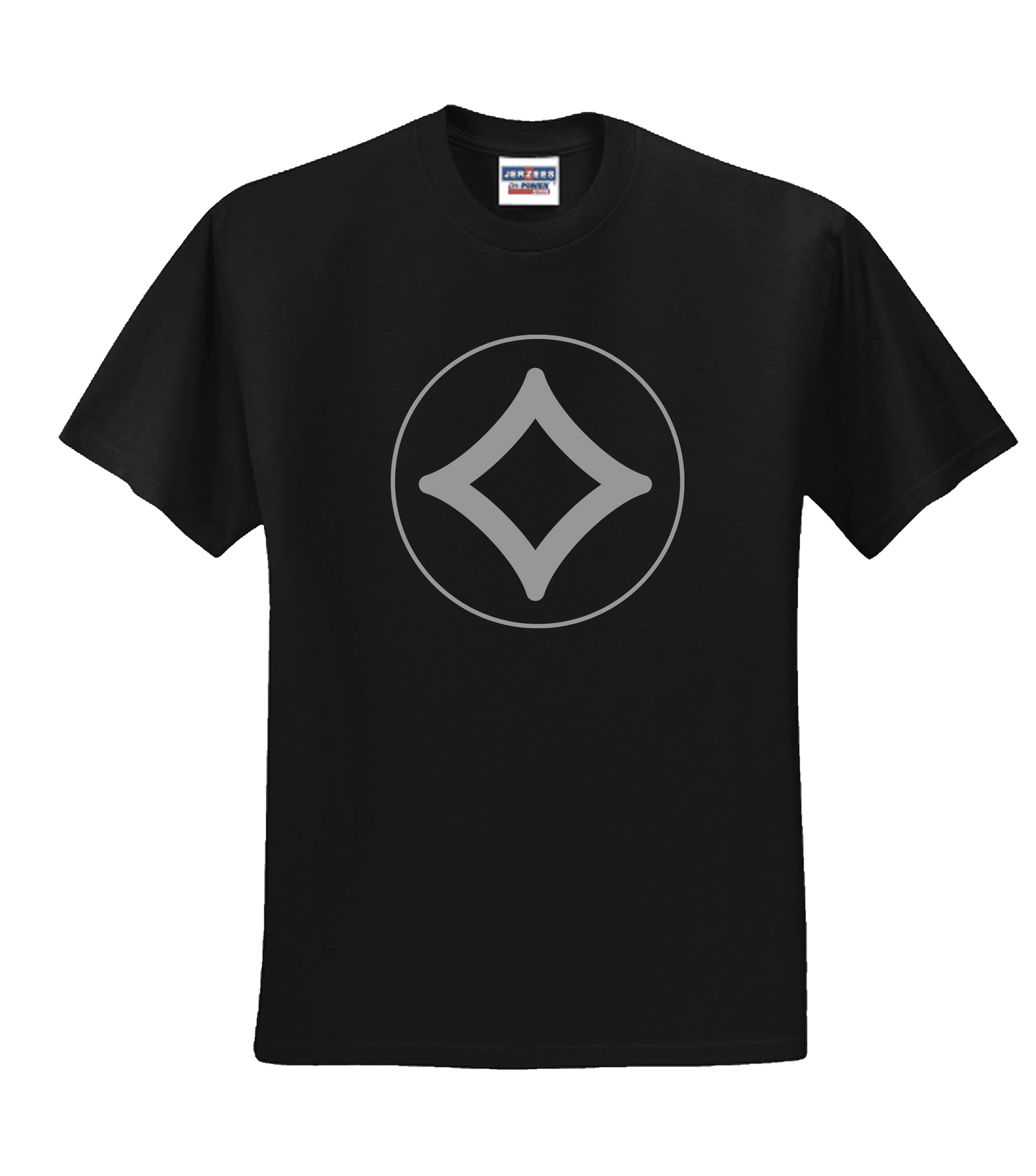 A black Magic: The Gathering T-shirt with a colorless mana symbol. Brand: MTG PRO Shop, Item: Basic Mana Symbol Colorless Men's Fit T-shirt for Magic: The Gathering