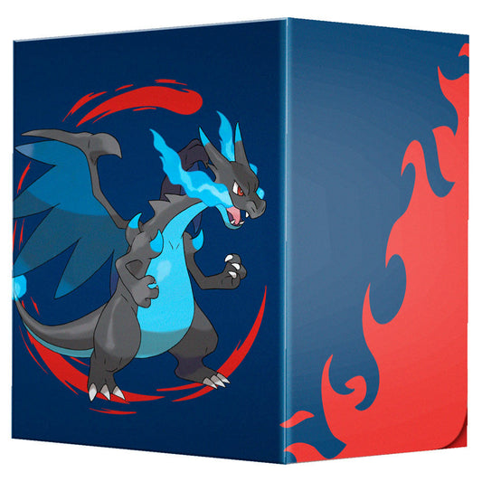 A sealed Ultra Pro Deck Box: 100+ featuring Mega Charizard X art. Publisher: Ultra Pro, Game: Pokemon, Set: (Shortcode)
