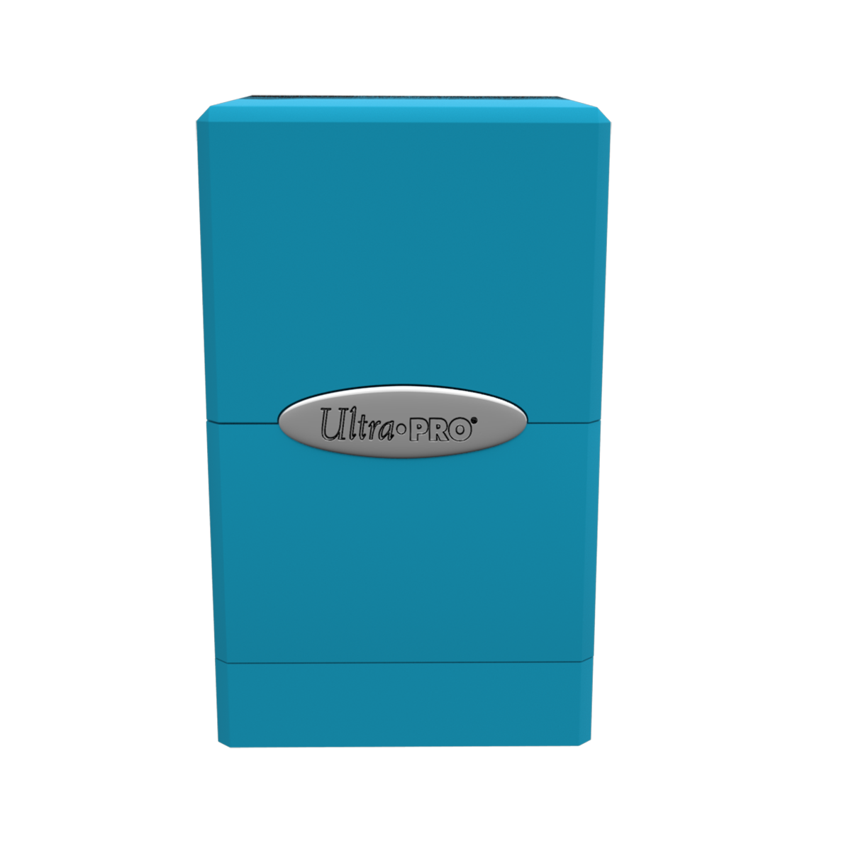 A blue Classic SATIN Tower DECK BOX. Brand: Ultra PRO, Item: Classic SATIN® Tower DECK BOX®