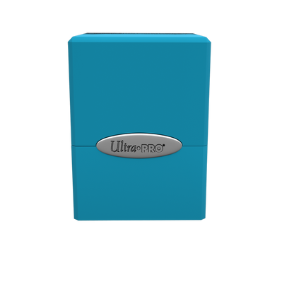 A blue Ultra PRO Classic SATIN Cube deck box.