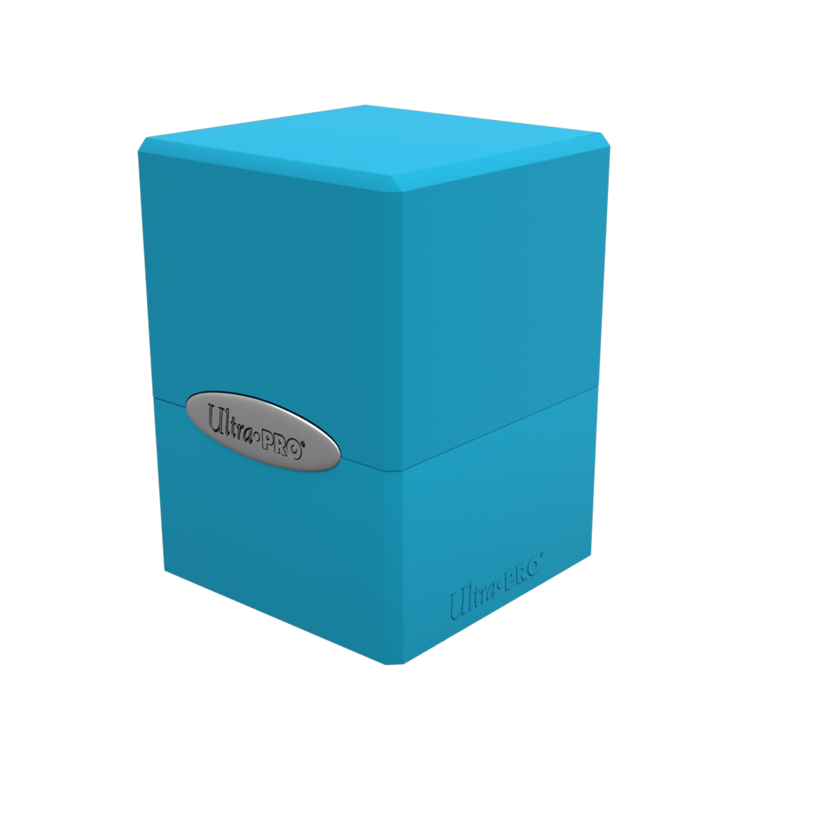 A blue Classic SATIN Cube deck box. Brand: Ultra PRO, Item: Classic SATIN Cube