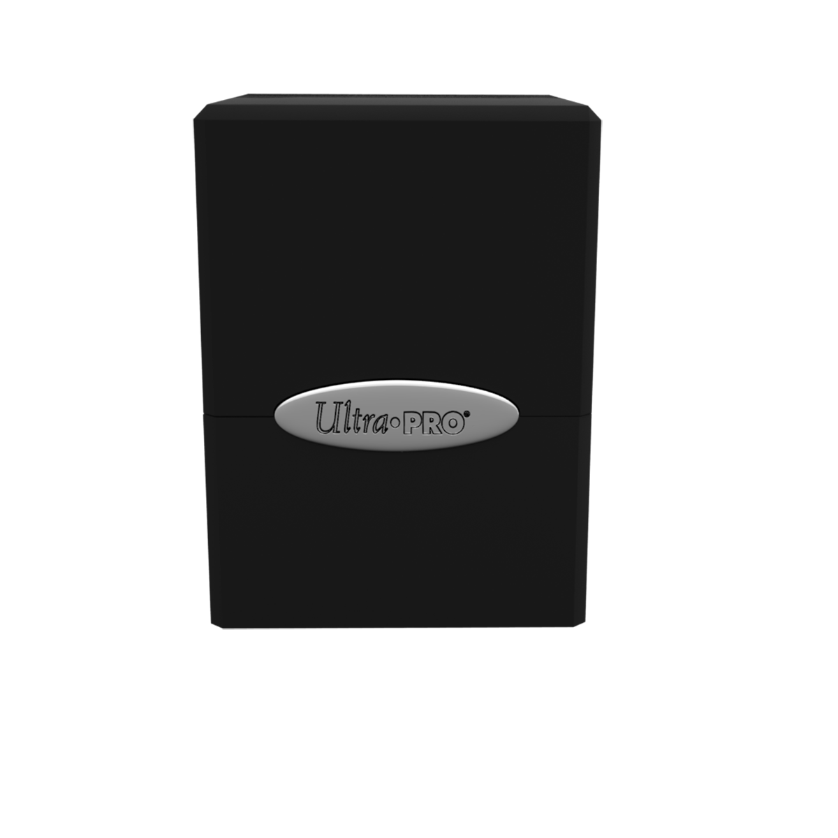 A black Classic SATIN Cube deck box. Brand: Ultra PRO.