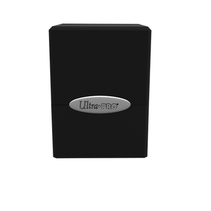 A black Classic SATIN Cube deck box. Brand: Ultra PRO.