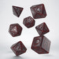 Q-Workshop Bloodsucker Dice Set: Scarlet – shimmering red with silver RPG dice – Flip Tap Win TCG, Saline MI