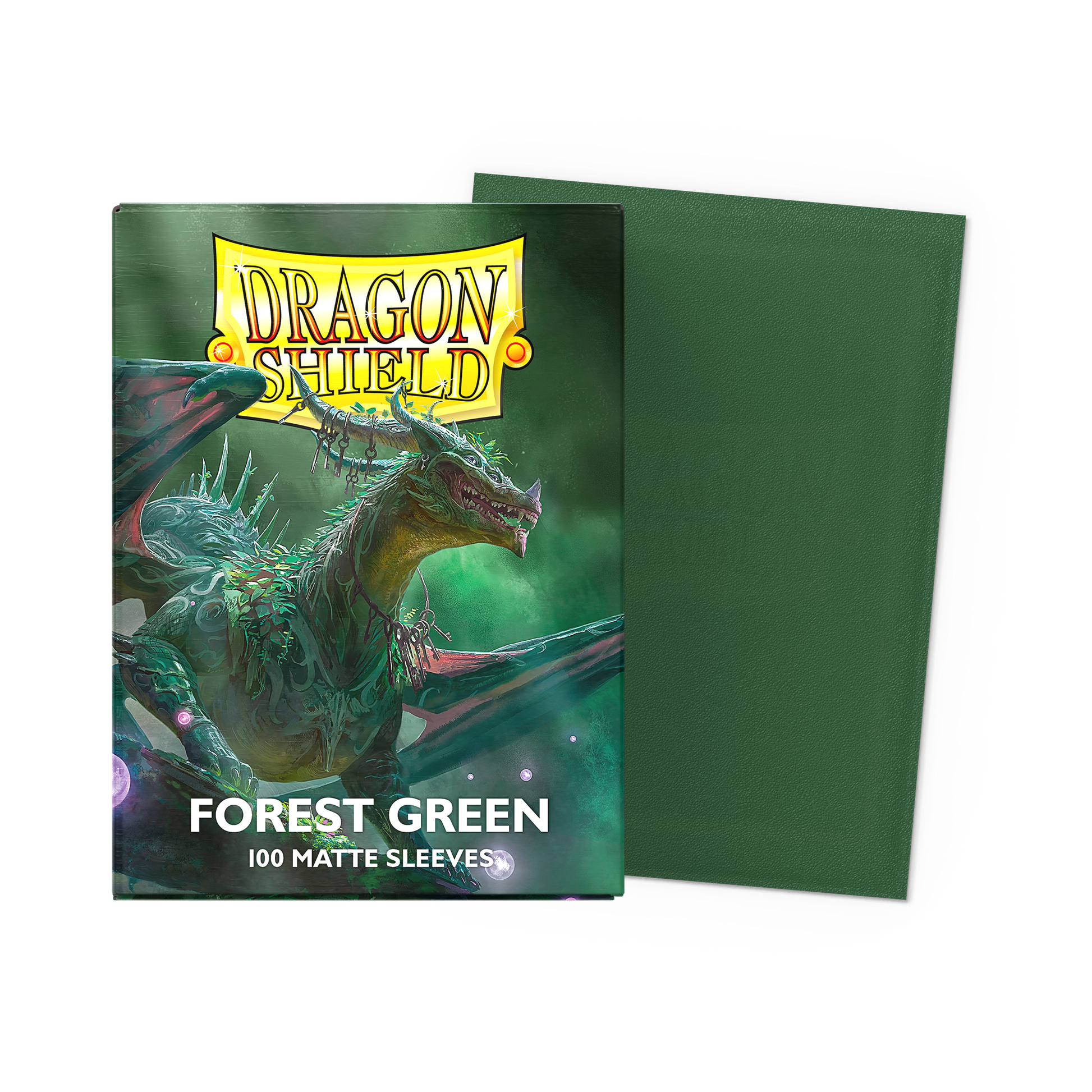 A Forest Green Matte Card Sleeve pack. Brand: Dragon Shield, Item: Forest Green - Matte Sleeves
