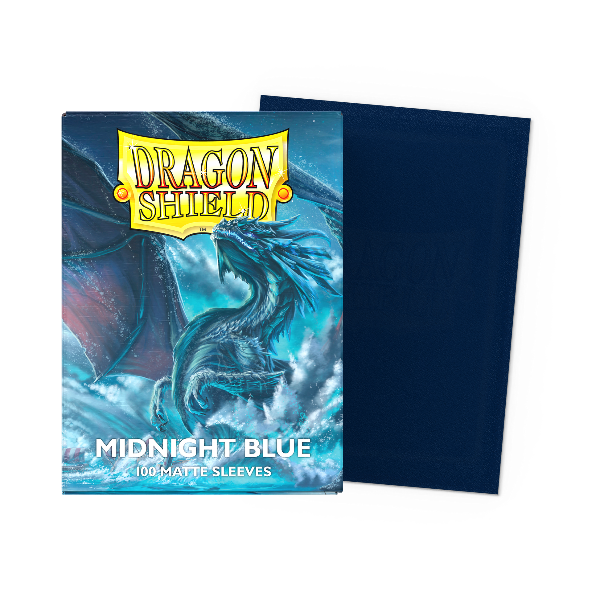 A Midnight Blue Matte Standard Sleeves. Brand: Dragon Shield, Item: Midnight Blue - Matte Sleeves