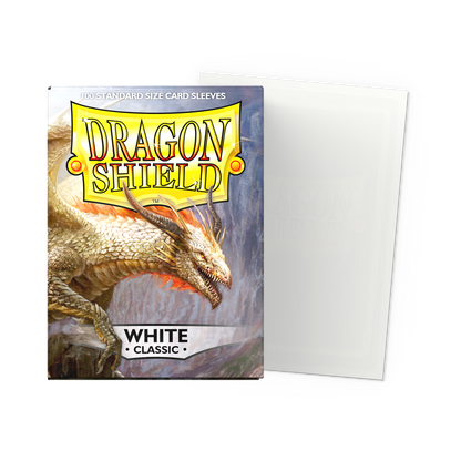A White Classic Standard Size Card Sleeves. Brand: Dragon Shield, Item: White - Classic Sleeves