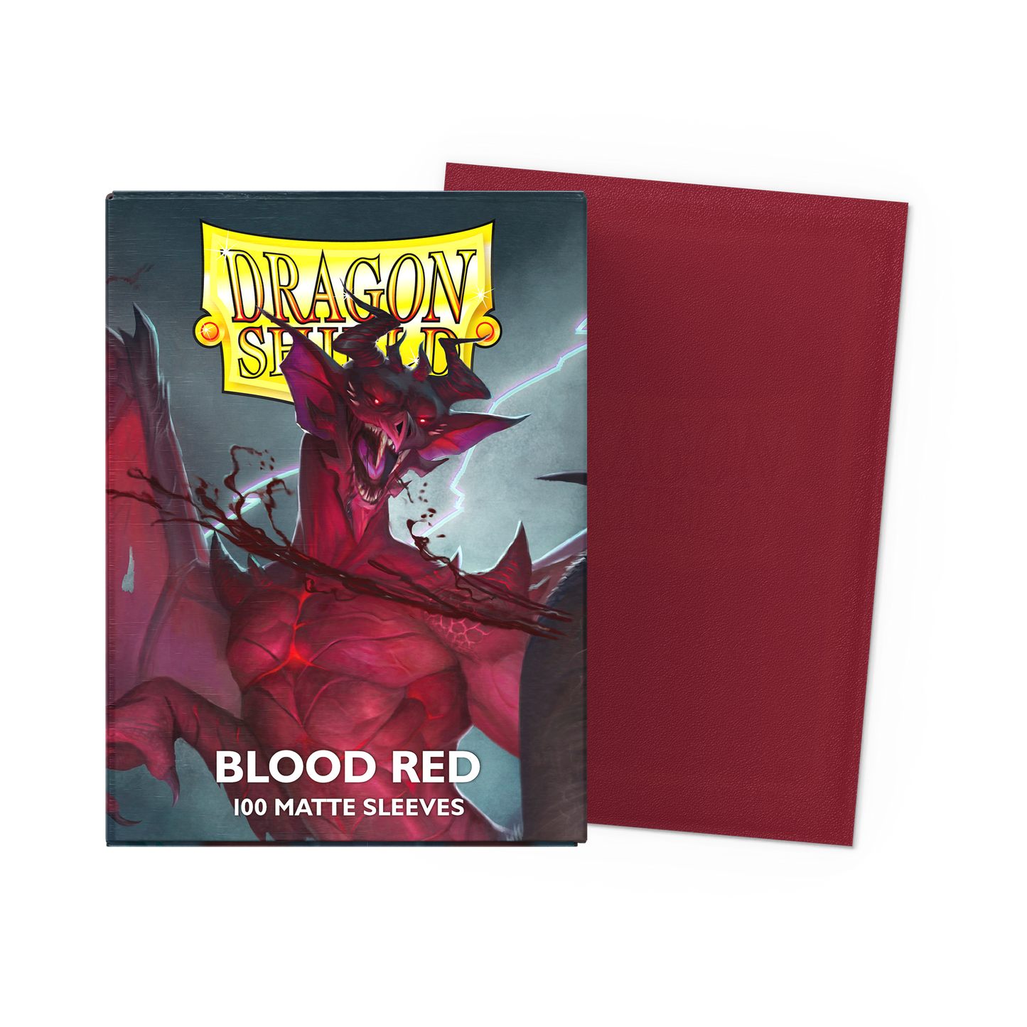 A Blood Red Matte Standard Sleeves. Brand: Dragon Shield (Dev), Item: Blood Red - Matte Sleeves
