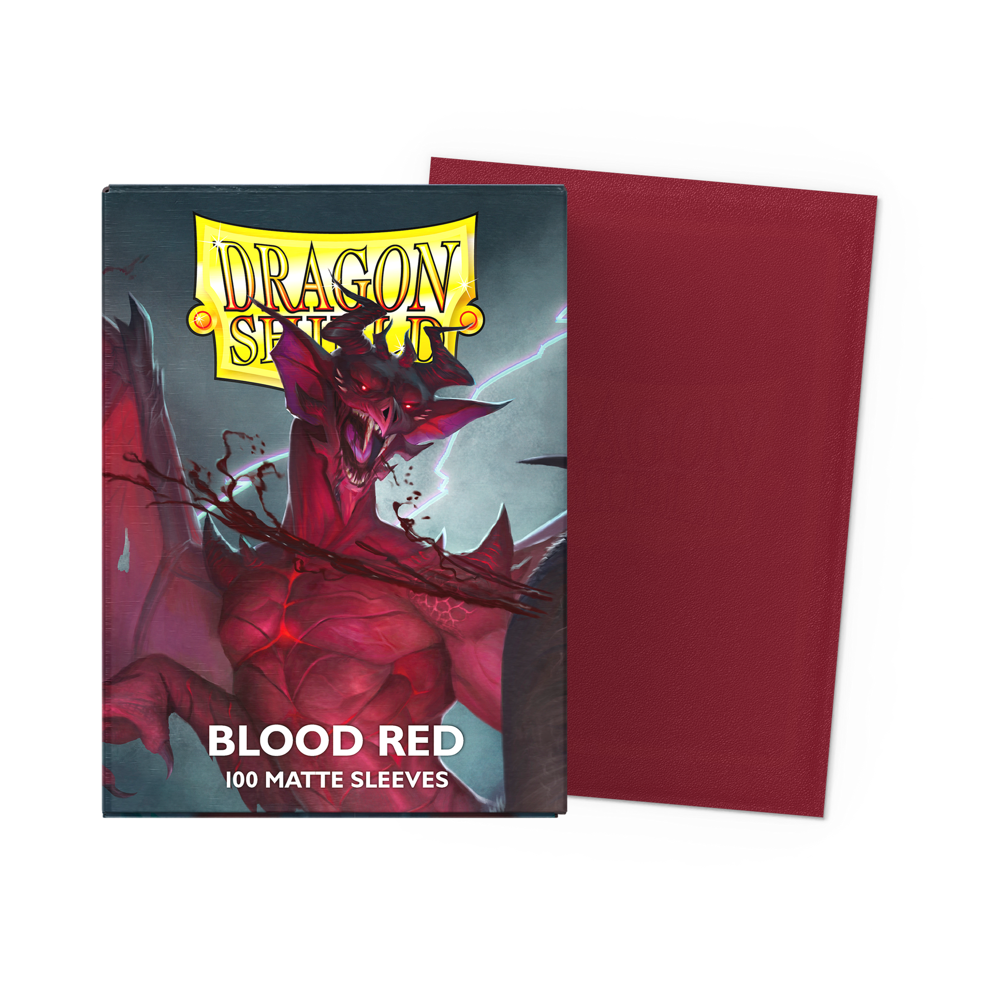A Blood Red Matte Standard Sleeves. Brand: Dragon Shield (Dev), Item: Blood Red - Matte Sleeves