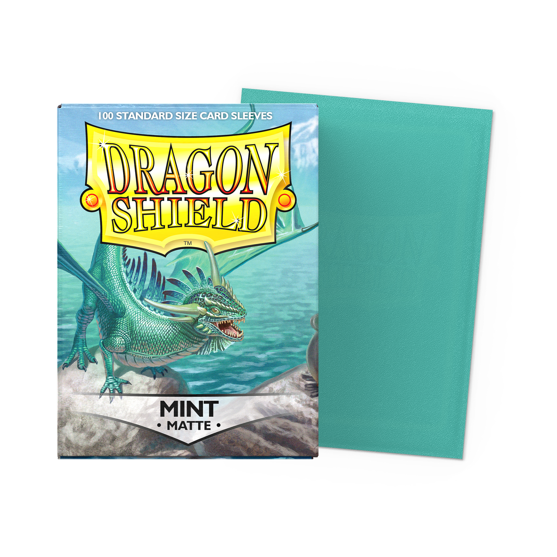 A Mint Matte Standard Size Card Sleeves. Brand: Dragon Shield, Item: Mint - Matte Sleeves