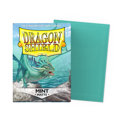 A Mint Matte Standard Size Card Sleeves. Brand: Dragon Shield, Item: Mint - Matte Sleeves