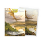 A painting of a dragon flying over a river valley, featuring Dragon Shield Art Card Sleeves. Brand: Dragon Shield, Item: The Oxbow - Classic Art Sleeves.