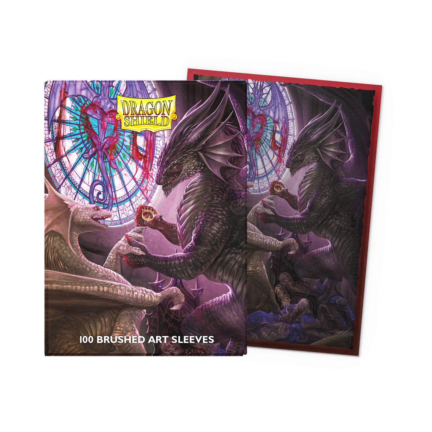 A Brushed Art Sleeve featuring Valentine Dragons 2022 artwork. Brand: Dragon Shield, Item: Valentine Dragons 2022 - Brushed Art Sleeves